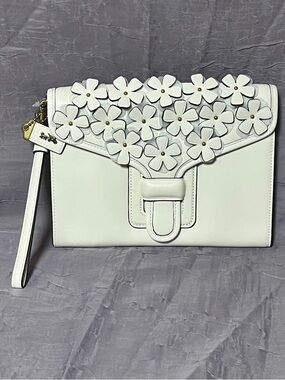 Coach 1941 Courier Wristlet w/ Floral Appliqué